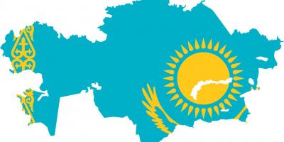 Mapa ng Kazakhstan bandila
