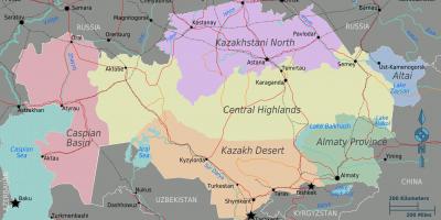 Mapa ng Kazakhstan rehiyon