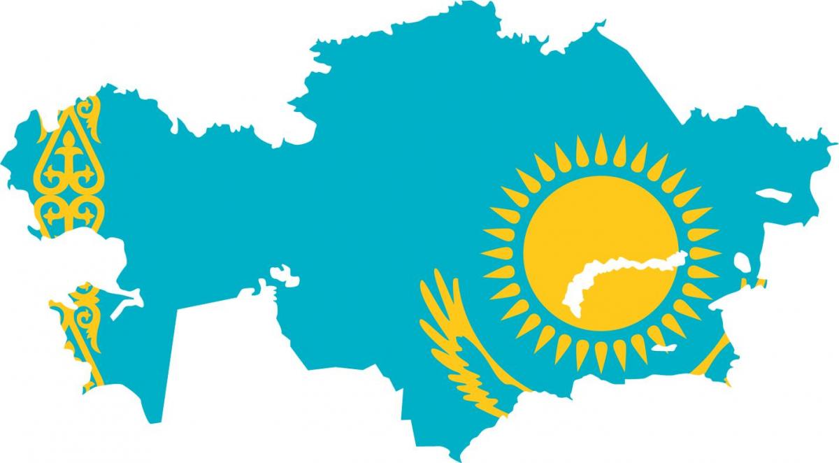 mapa ng Kazakhstan bandila
