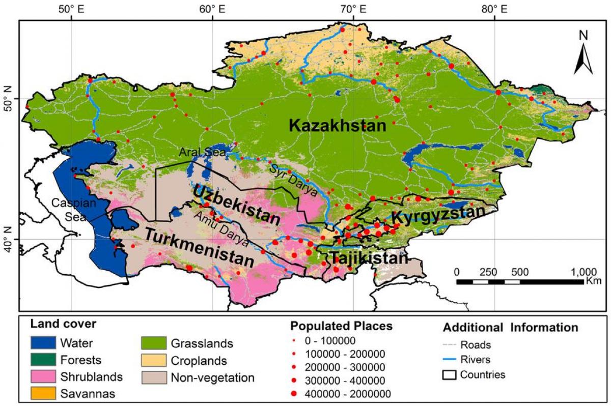 mapa ng Kazakhstan klima