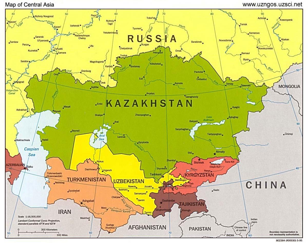 mapa ng Kazakhstan mapa ng asya