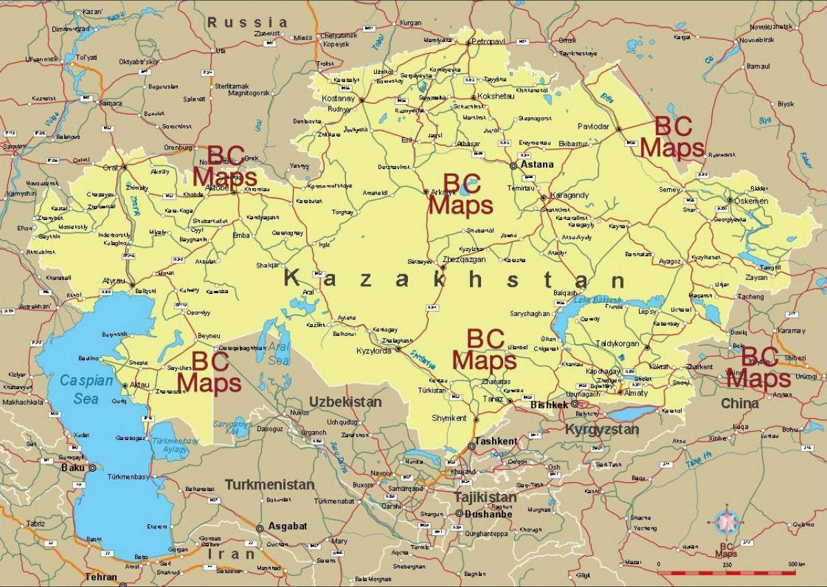 Kazakhstan lungsod mapa