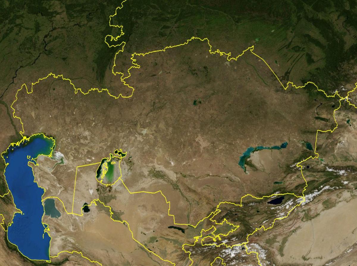 mapa ng Kazakhstan topographic