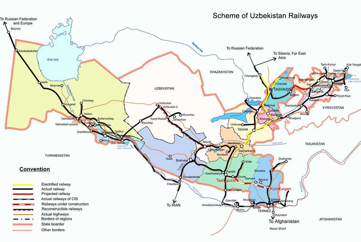Kazakhstan tren mapa
