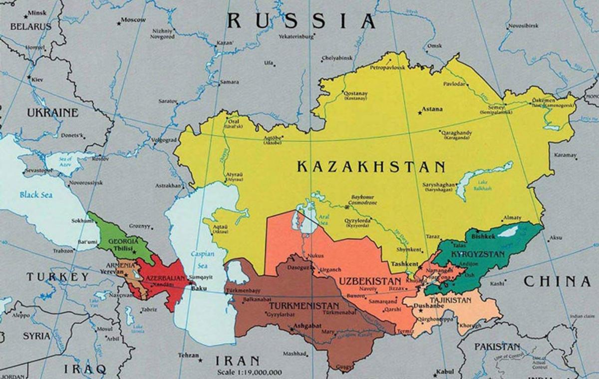mapa ng Kazakhstan nakapalibot na mga bansa
