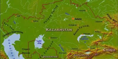 Mapa ng Kazakhstan pisikal na